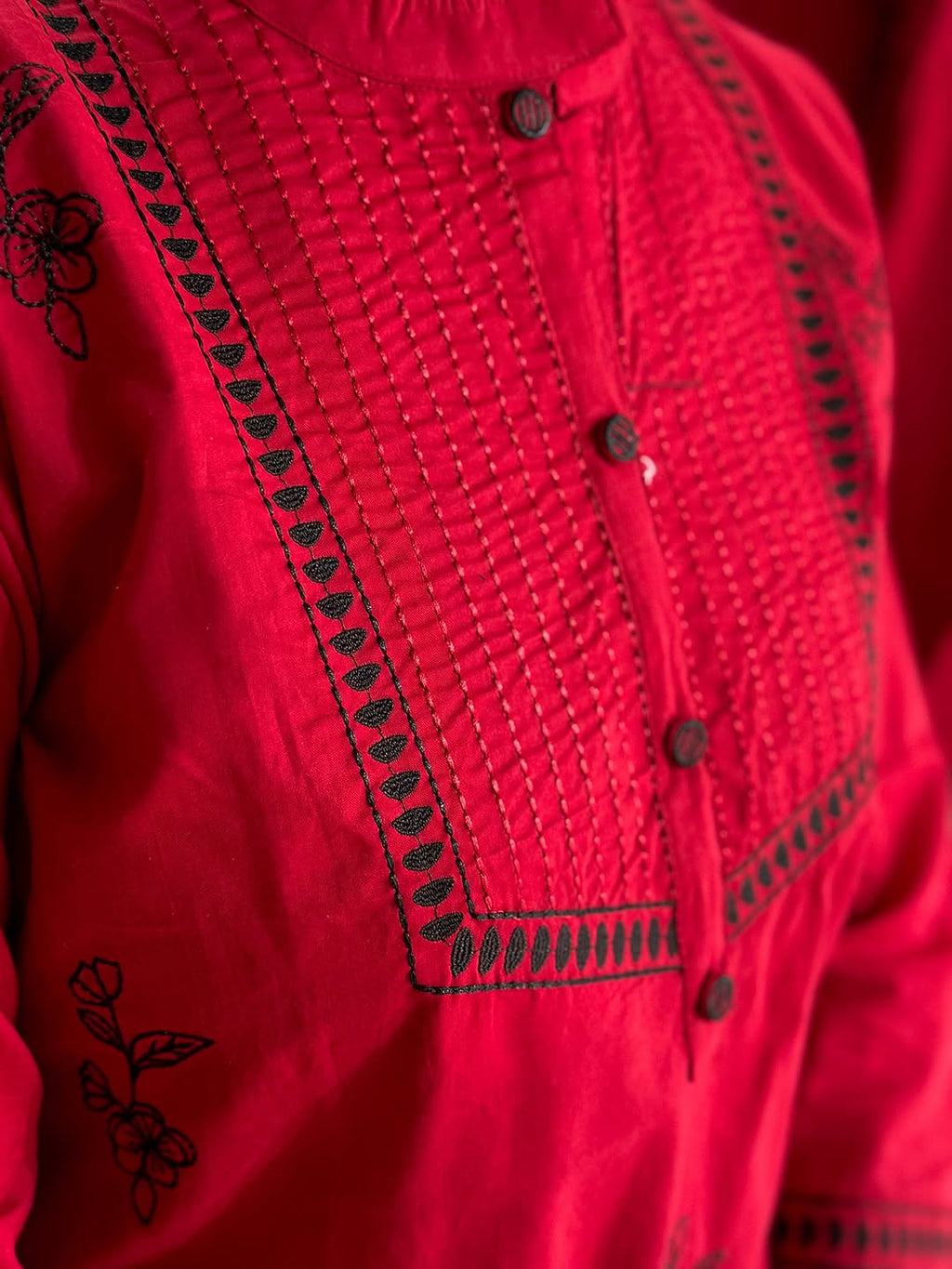 Pure cotton embroidered Co Ord Set.  Embroidered top comes with comfy pants.