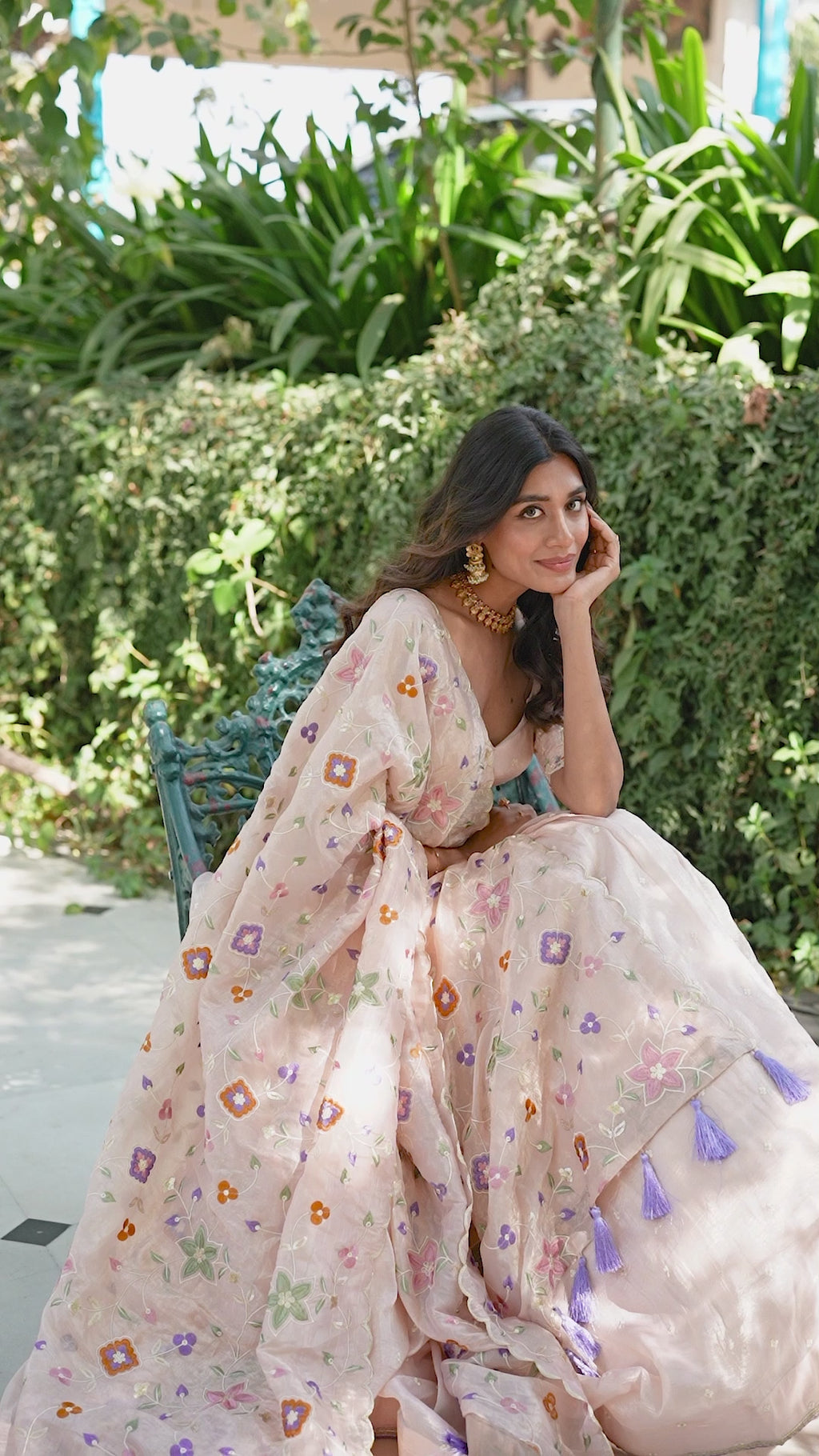 Pastel Pink Embroidered Designer Lehenga Set with Dupatta