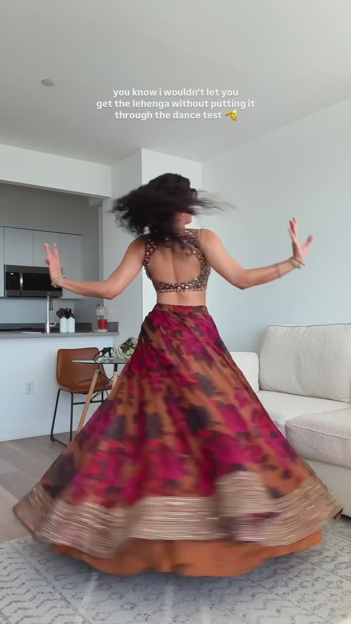 Designer Floral Printed Lehenga Choli with Embellished Dupatta